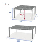 Table de jardin EVASION Effet bois Honey / Graphite
