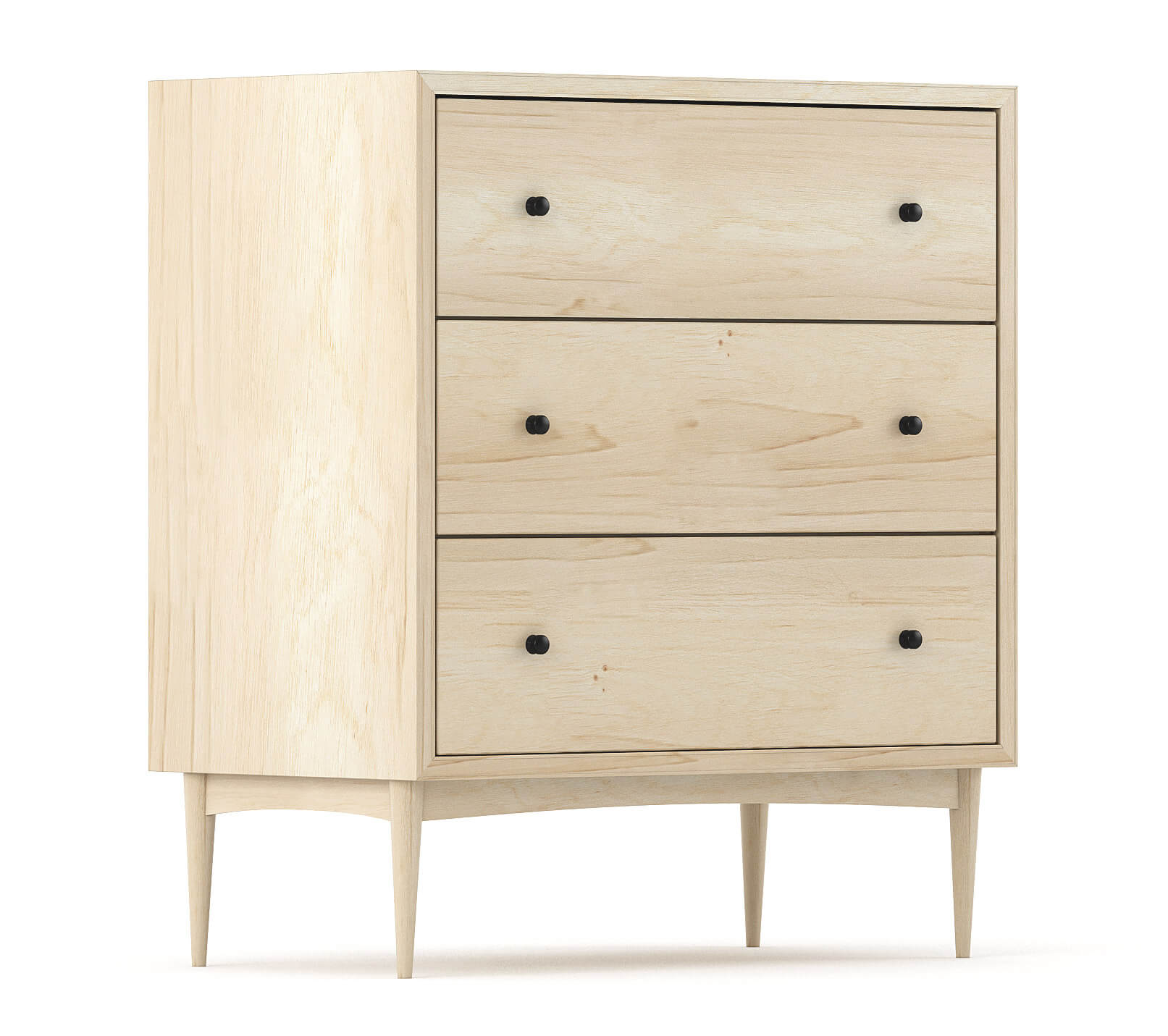 Atten 3-Drawer Tall Dresser