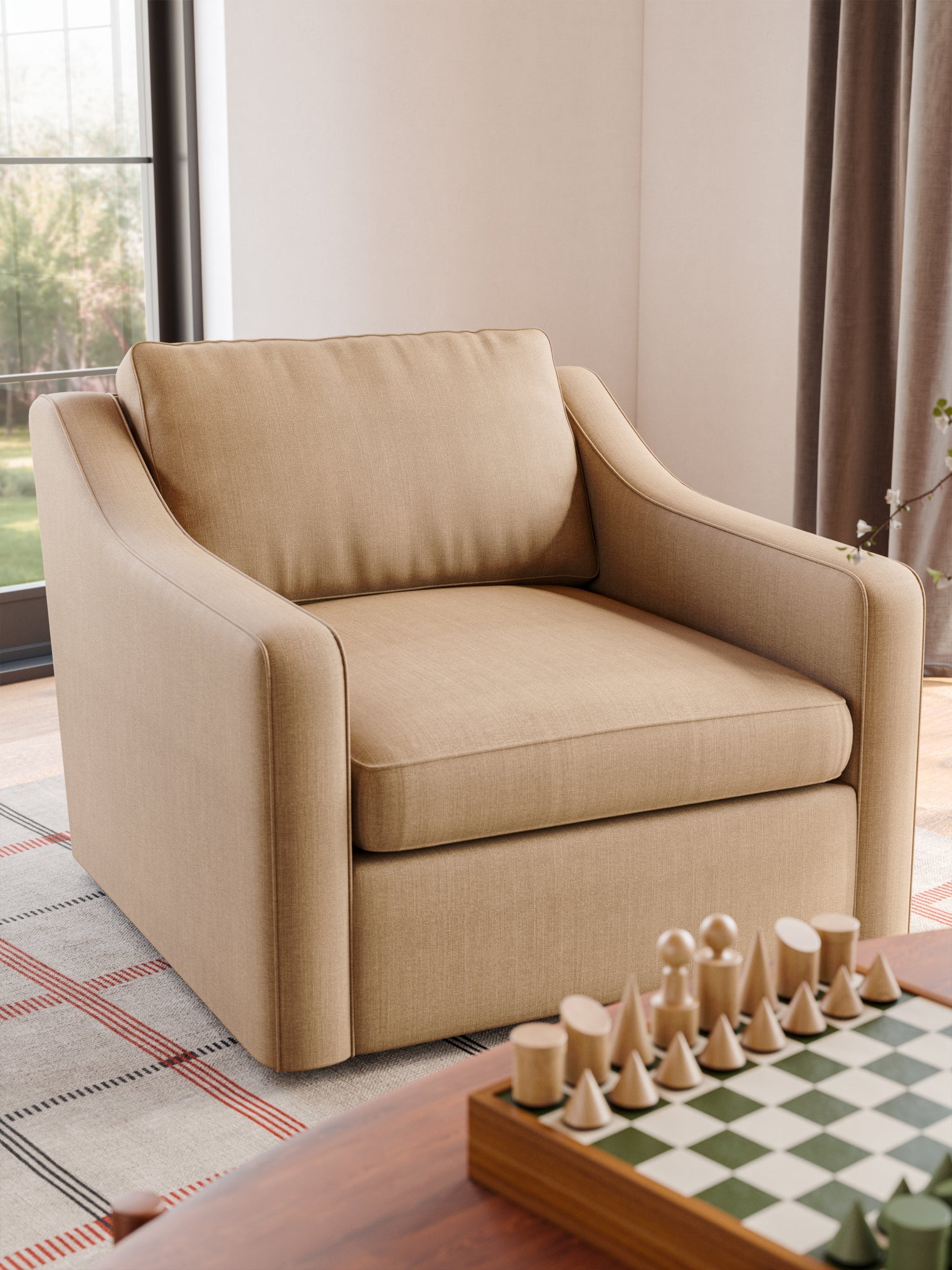 Meera Swivel Chair in Natural Latex