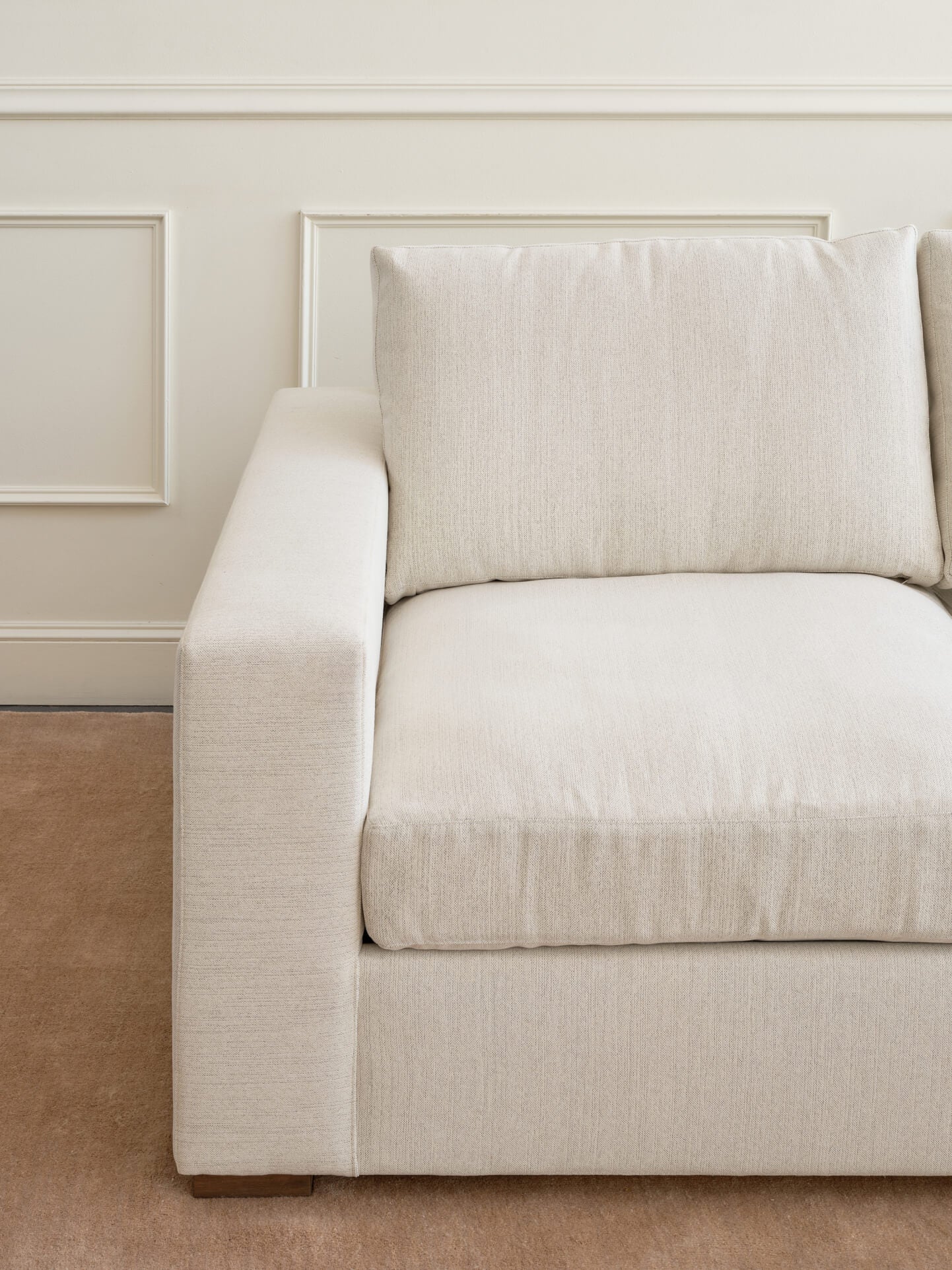Rio Plush Bumper Sectional in Natural Latex