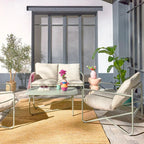 Alcamo Salon de jardin acier 4 places