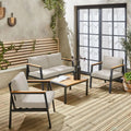 Casoria Salon de jardin aluminium et polywood 4 places Anthracite / Beige