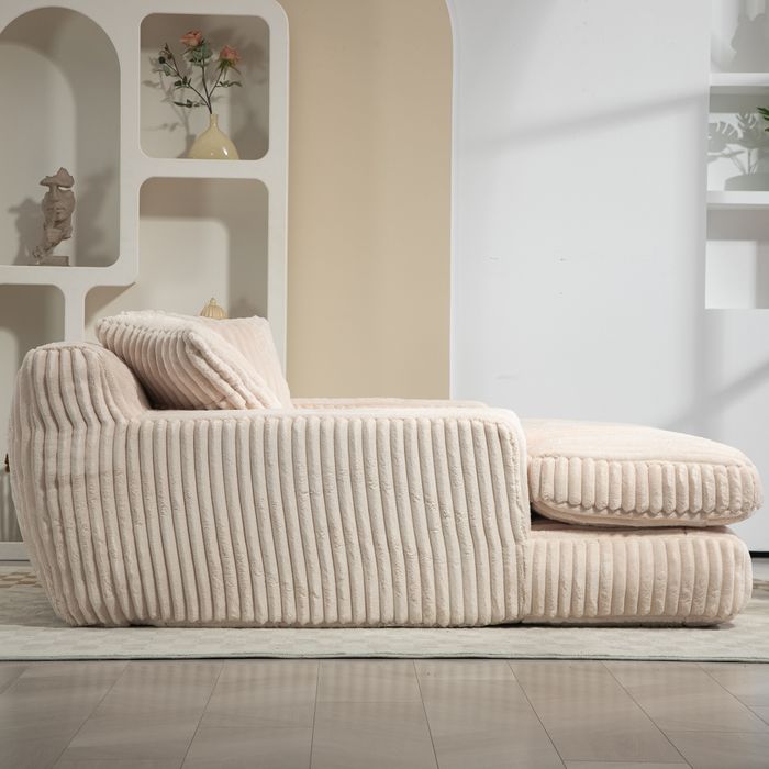 Fauteuil Compressé Avec 3 Coussins, Beige