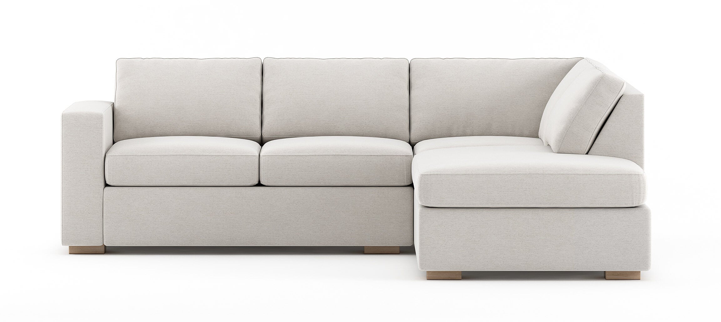 Rio Plush Bumper Sectional in Natural Latex